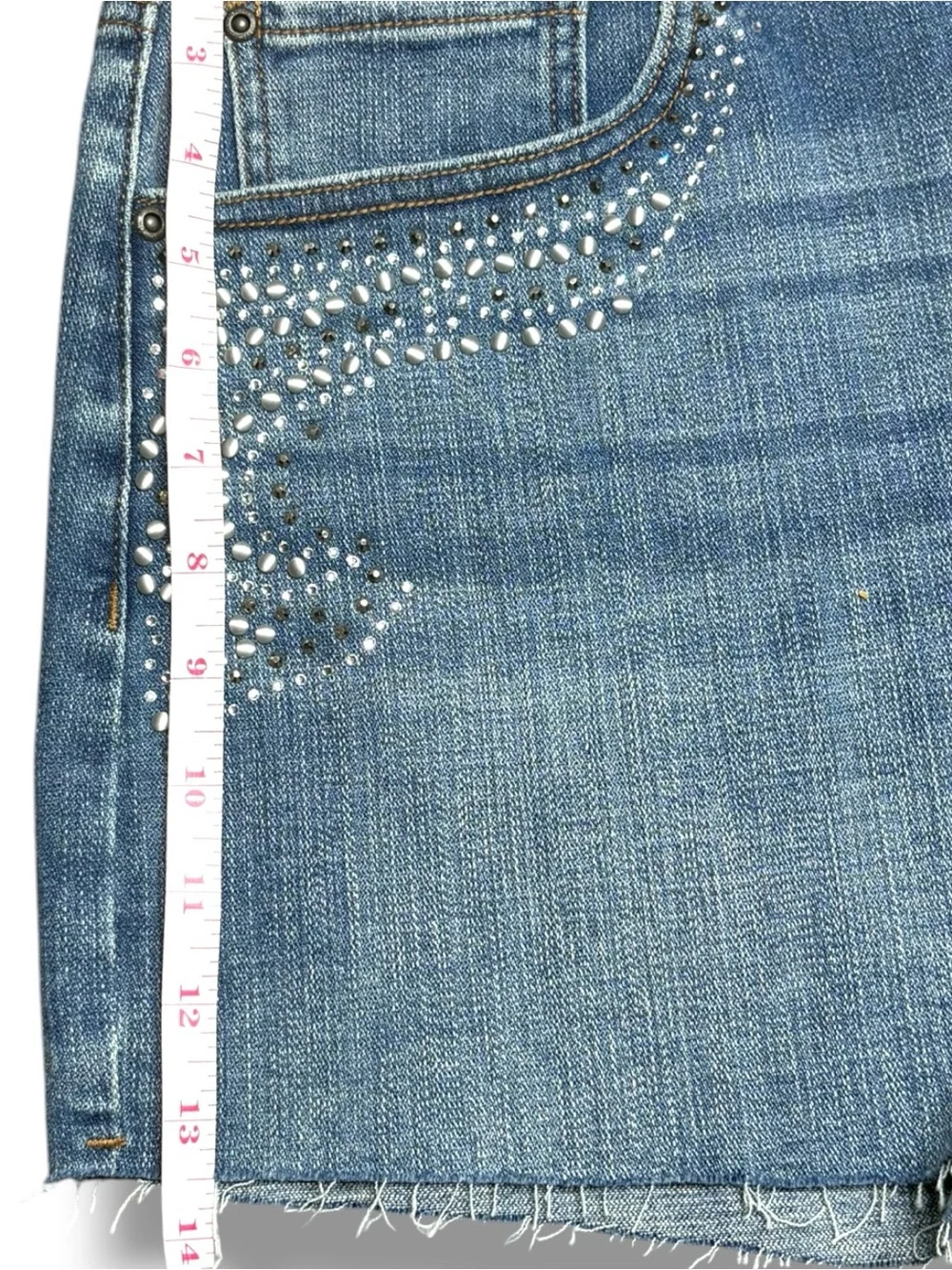 Idyllwind Blue Denim Shorts with Rhinestone Accents